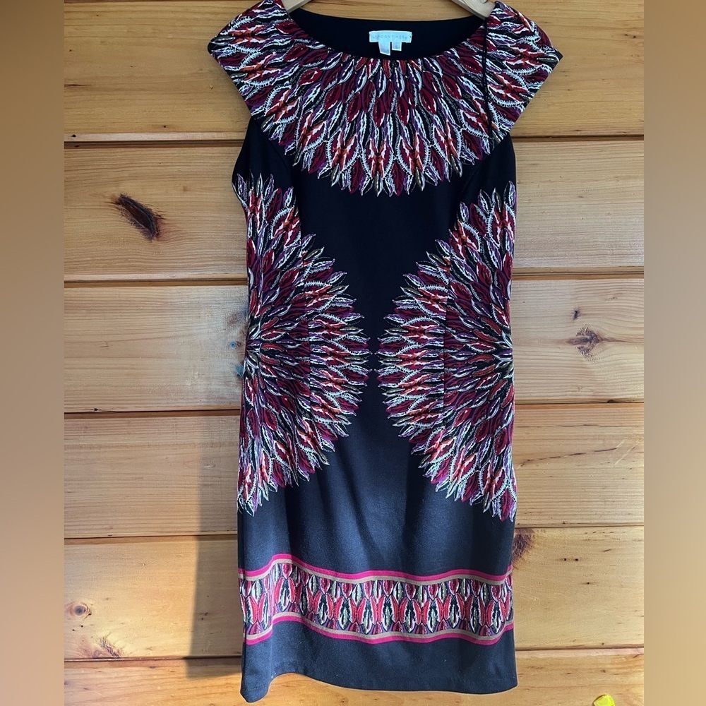 Ladies London Times Multi Aztec Flattering Waist Sleeveless Dress 6